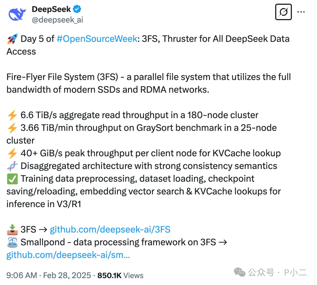 2月的最后一天,也是deepseek开源周的最后一天,deepseek开源了两个